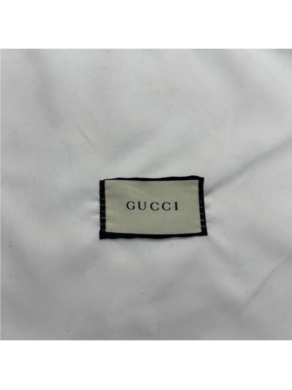 Gucci White Satin Drawstring Pouch with Black Ribbon - Picture 5 of 5